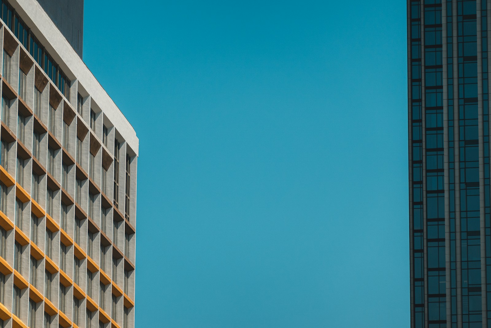 Edificios contemporáneos vistos desde abajo hacia el cielo